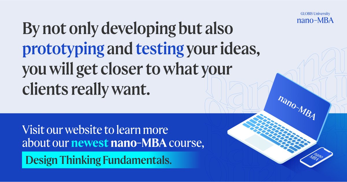 We have some exciting news to share! Our nano-MBA Program is offering a new course starting this August: Design Thinking Fundamentals, created and taught by GLOBIS faculty Darren Menabney!

Apply now on our website:
glob.is/44nMJHH