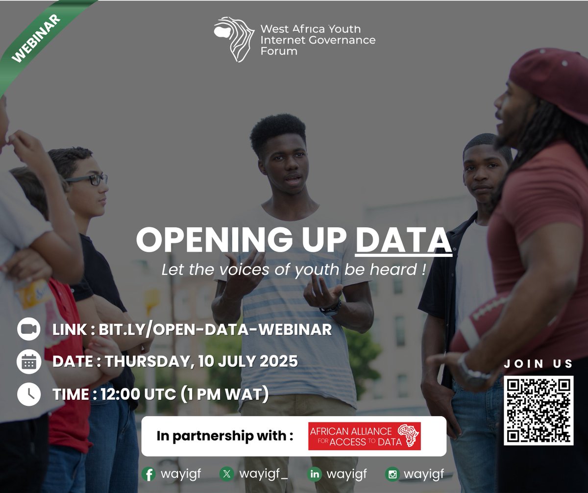 🗣️ AU is drafting data access guidelines (#ACHPR620) WAYIGF &amp; African Alliance are hosting youth consultations 📷Join here 📷bit.ly/open-data-webi…… #WAYIGF #ACHPR #OpenData