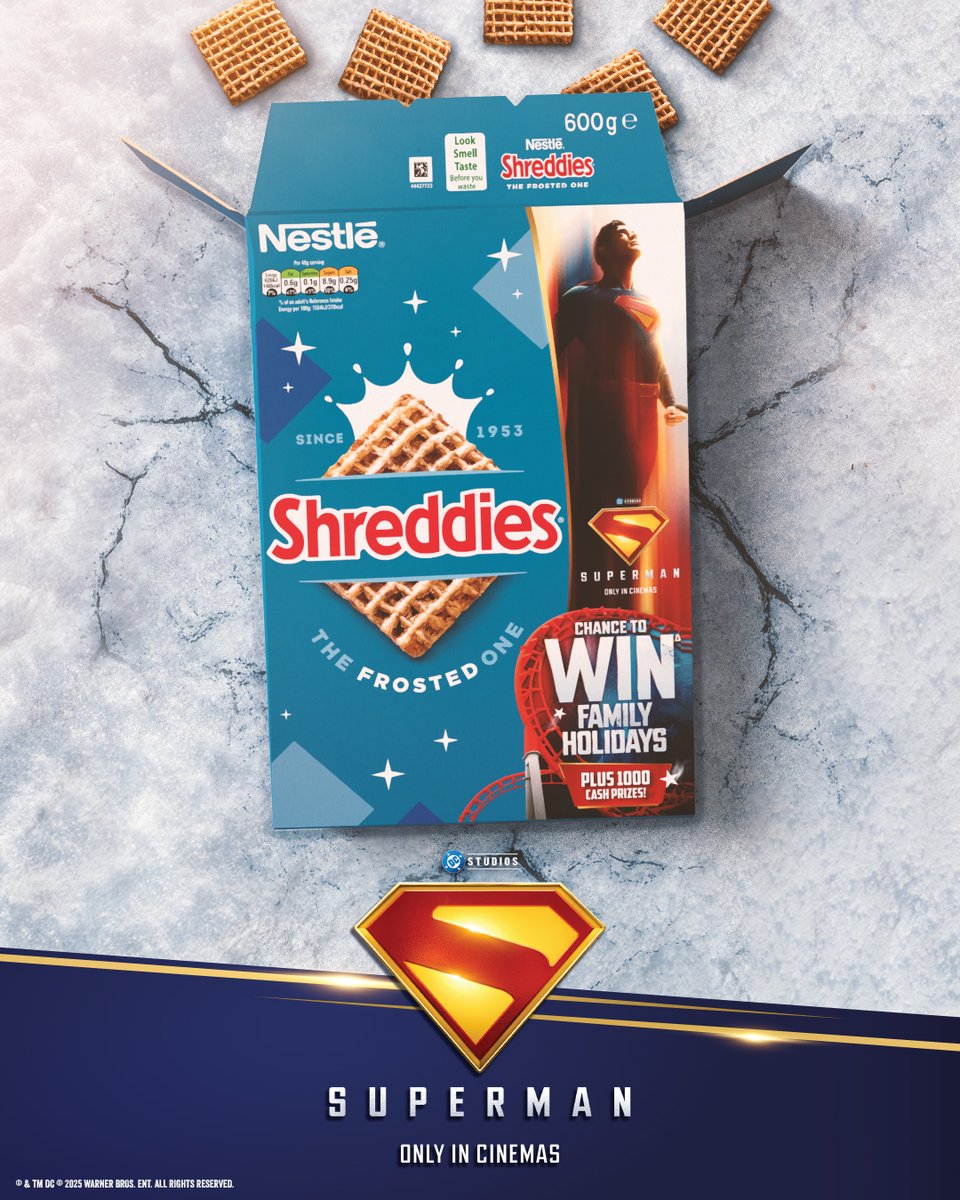 ✨Seize the day with a limited edition pack of Shreddies 
@warnerbrosuk <a href="/dcuk/">dcuk</a> 
SEE #SUPERMAN IN CINEMAS JULY 11
© &amp; TM DC © 2025 Warner Bros. Ent. All Rights Reserved.