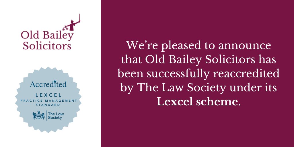 This recognition means a great deal to us. It reflects not only the way we work but the values we stand by.

A heartfelt thank you to our brilliant team for their continued dedication and professionalism.

#Lexcel #LawSociety #OldBaileySolicitors