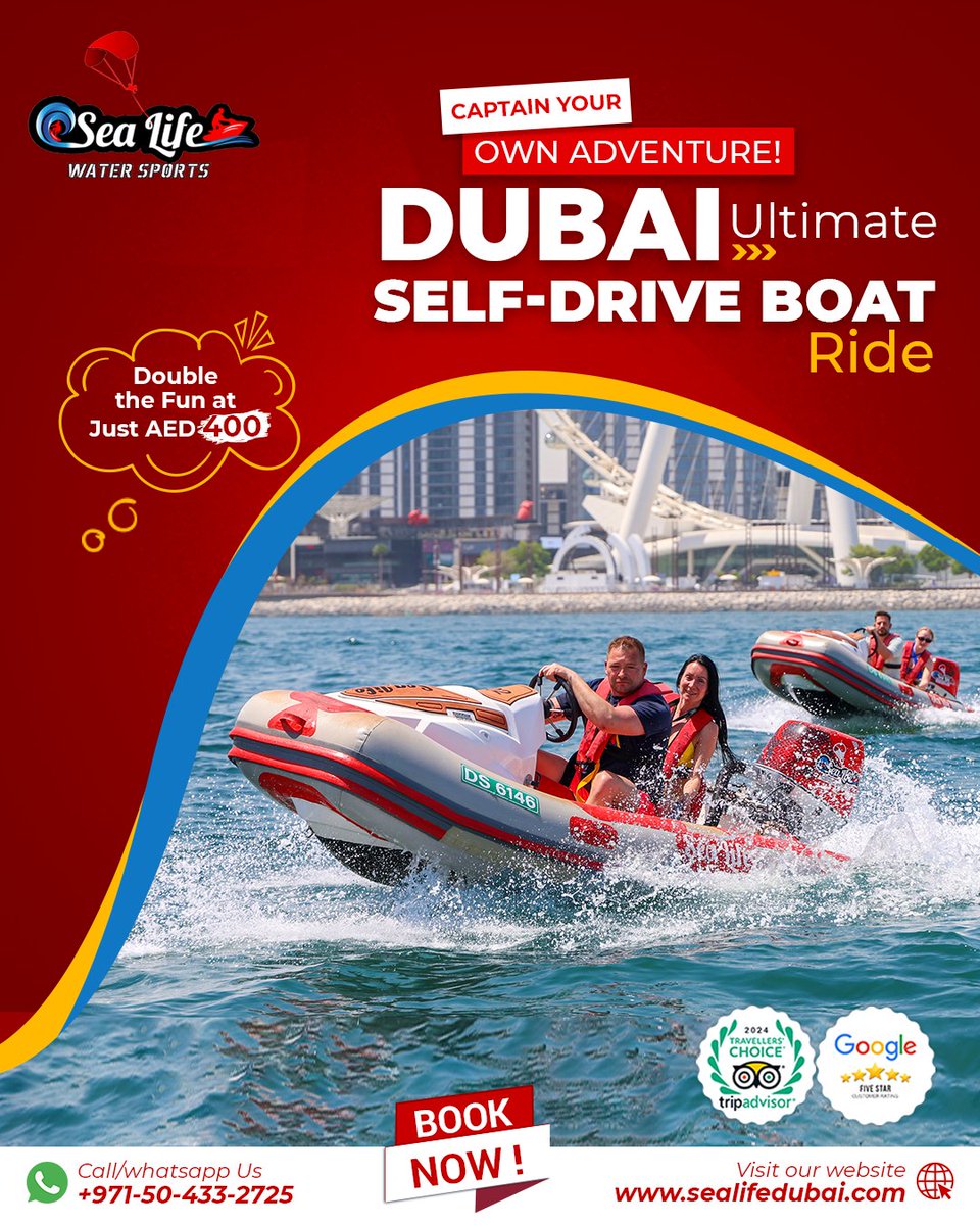 SeaLifeDubai's tweet photo. Explore iconic views of Burj Al Arab & Palm Jumeirah with Sea Life’s Self-Drive Boat – no license needed
👉 BOOK NOW: https://t.co/x0yLDuTZP1
#SelfDriveBoat #DubaiAdventure #BoatRideDubai #BurjAlArab #PalmJumeirah #DubaiDeals #ThingsToDoInDubai #TravelDubai #DubaiMarina #Dubai https://t.co/XuymBM2v41