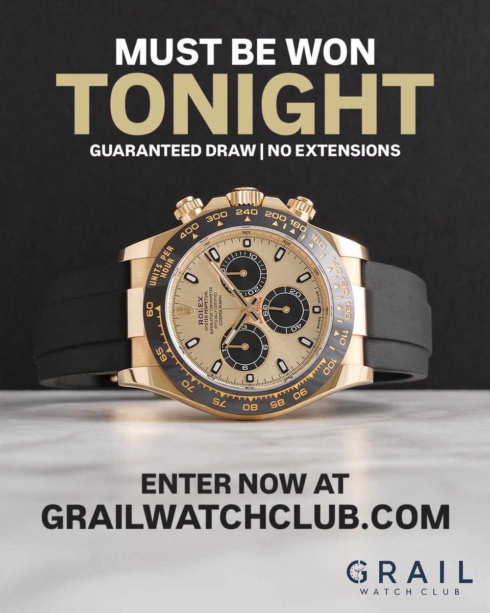 🚨 Must be won TONIGHT!

Rolex Daytona “Pikachu” (116518LN). Mint full set dated Dec 2023 - Current Market Value £36,000!

ENTER NOW at grailwatchclub.com 🤞🏼💛🖤🔥