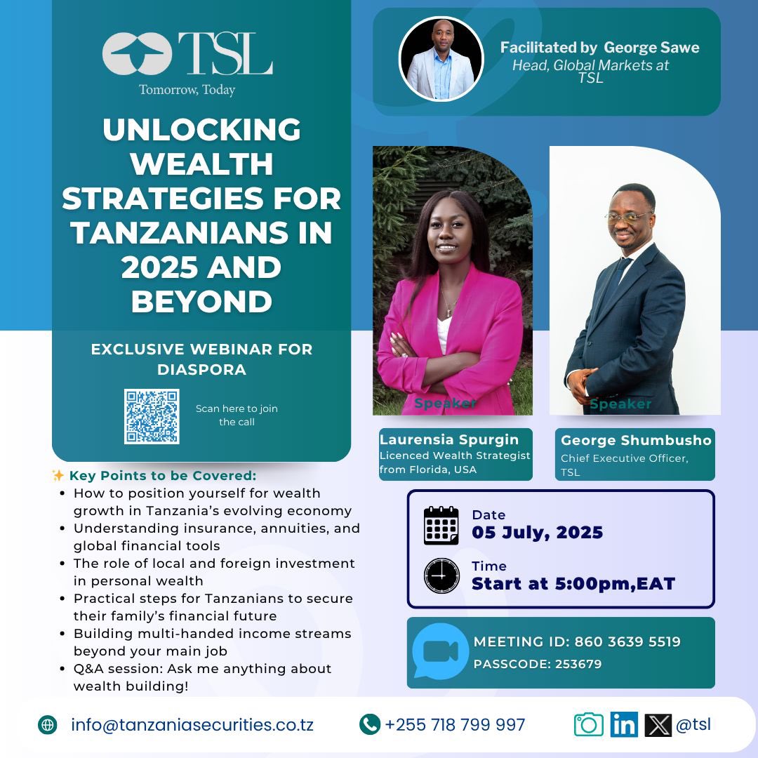 Kindly note that our webinar has been rescheduled to Saturday, 5th July 2025 at 5:00 PM EAT. We sincerely apologize for any inconvenience this may cause.

To participate, simply scan the QR code or join via the link provided below.

Join now: shorturl.at/dNPVg