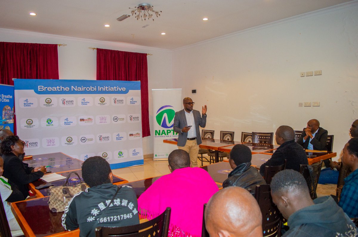Kusudi Cause Communication (@kusudicause) on Twitter photo Joining matatu operators for a community workshop with <a href="/napta_alliance/">National Public Transport Alliance (NAPTA)</a>!
Did you know? ~40% of Nairobi’s PM2.5 air pollution comes from road transport. Let’s drive change for cleaner air!
<a href="/CleanAirFund/">Clean Air Fund</a> <a href="/BreatheCities/">Breathe Cities</a> <a href="/Environment_Ke/">Ministry of Environment, Climate Change & Forestry</a> <a href="/Ma3Route/">Ma3Route</a> <a href="/ntsa_kenya/">NTSA KENYA</a> #CleanAir4Nairobi Joining matatu operators for a community workshop with <a href="/napta_alliance/">National Public Transport Alliance (NAPTA)</a>!
Did you know? ~40% of Nairobi’s PM2.5 air pollution comes from road transport. Let’s drive change for cleaner air!
<a href="/CleanAirFund/">Clean Air Fund</a> <a href="/BreatheCities/">Breathe Cities</a> <a href="/Environment_Ke/">Ministry of Environment, Climate Change & Forestry</a> <a href="/Ma3Route/">Ma3Route</a> <a href="/ntsa_kenya/">NTSA KENYA</a> #CleanAir4Nairobi
