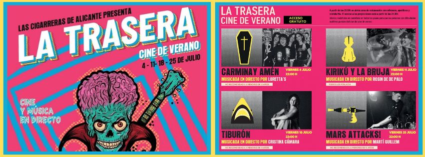 📽️Vuelve el Cine de Verano con música en vivo los viernes de julio a las Cigarreras
🆓Acceso libre
👉Programación en agendacultural.org/es/node/58743