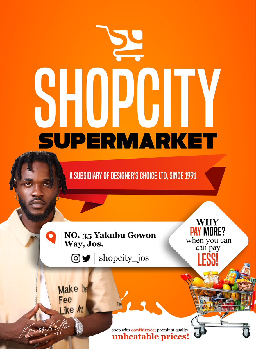 Proud to officially join the ShopCity Supermarket family as their brand ambassador.
Ready to bring you the
best deals, shop with confidence; premium quality, unbeatable prices!

#KrisskillzXShopCity  #brandambassador

#shopsmartlivebetter