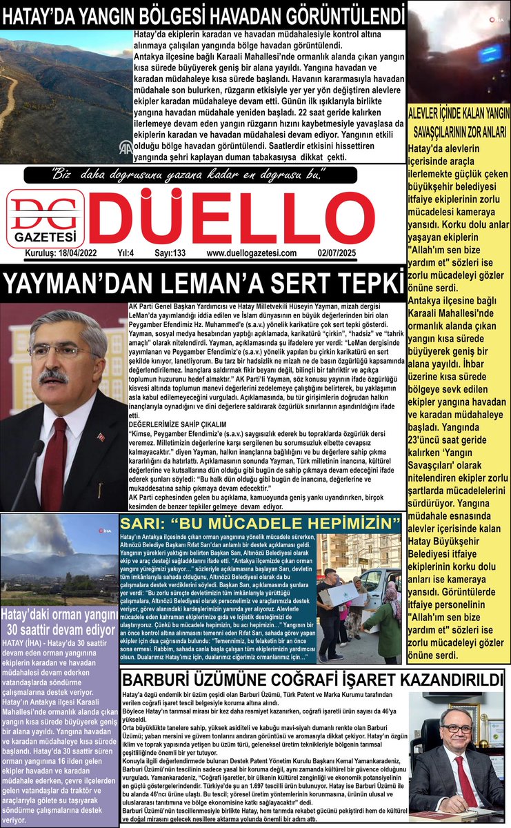 02.07.2025 (Çarşamba ) Haftanın Öne Çıkan Haberleri #hatay #antakya #defne #samandağ #yayladağı #kırıkhan #hassa #iskenderun #erzin #payas #dörtyol #altınözü #kumlu #reyhanli #türkiye