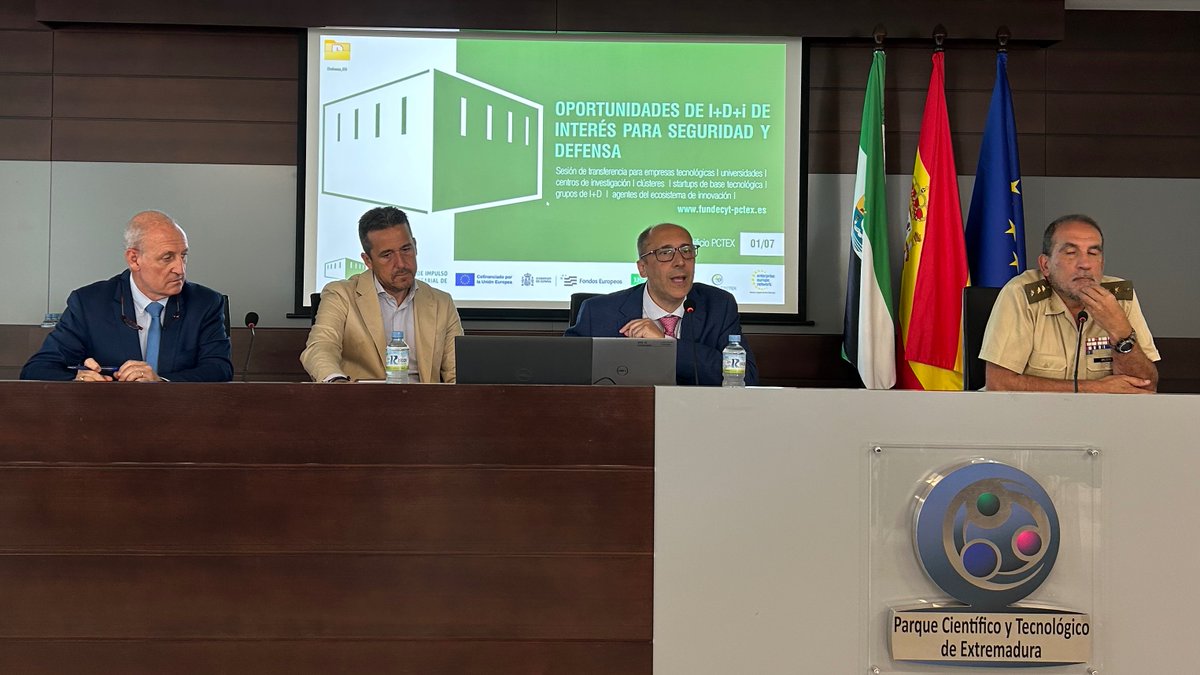 ☑️Más de 80 empresarios e investigadores participan en la Jornada sobre oportunidades de I+D en seguridad y defensa de Extremadura

🔗 juntaex.es/w/jornadas-inv…