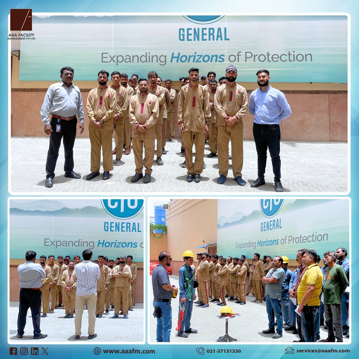AAAFMPvtLtd's tweet photo. Empowering Our Team with Practical Skills!
A hands-on session covering safety, tools handling, work at height & site cleanliness to ensure safe and efficient facility operations.
#AAAFacilityManagement #SafetyFirst #TeamEmpowerment #FacilityManagement #WorkplaceSafety https://t.co/QcXEmvgxcg