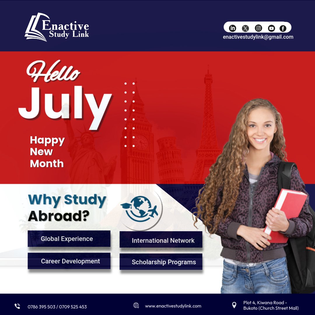 Hello July! A new chapter begins and so can your dream to study abroad. Let us guide you to the right destination this month!

#studyabroad #happynewmonth #globaleducation