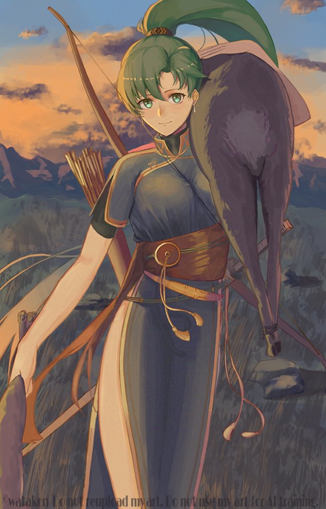 リンディス描きました。旅の道中では狩猟とかしてそうですね。
#FireEmblem #FireEmblemTheBlazingBlade #Lyn