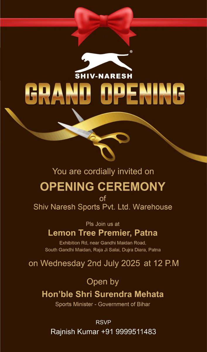 Thrilled to announce the grand opening of Shiv Naresh’s new warehouse in Patna, our first outside Delhi!

#shivnaresh #warehouse #patnabihar #opening