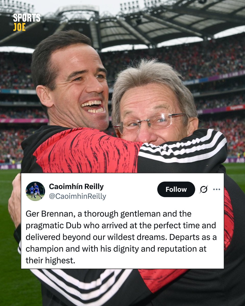 Louth fans 🤝 Ger Brennan ⁠
⁠
Brennan left his role as manager of Louth yesterday, with growing speculation that he will take over Dublin, but he leaves with the full blessing of Louth supporters. 👏🏻⁠
⁠
He took the wee county back to the top of Leinster. 🔥