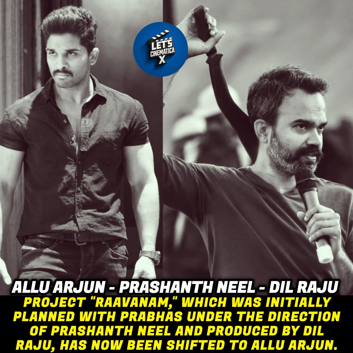 letsxCinematica's tweet image. Buzz: Raavanam shifts from Prabhas to Allu Arjun.

#AlluArjun #PrashanthNeel #DilRaju