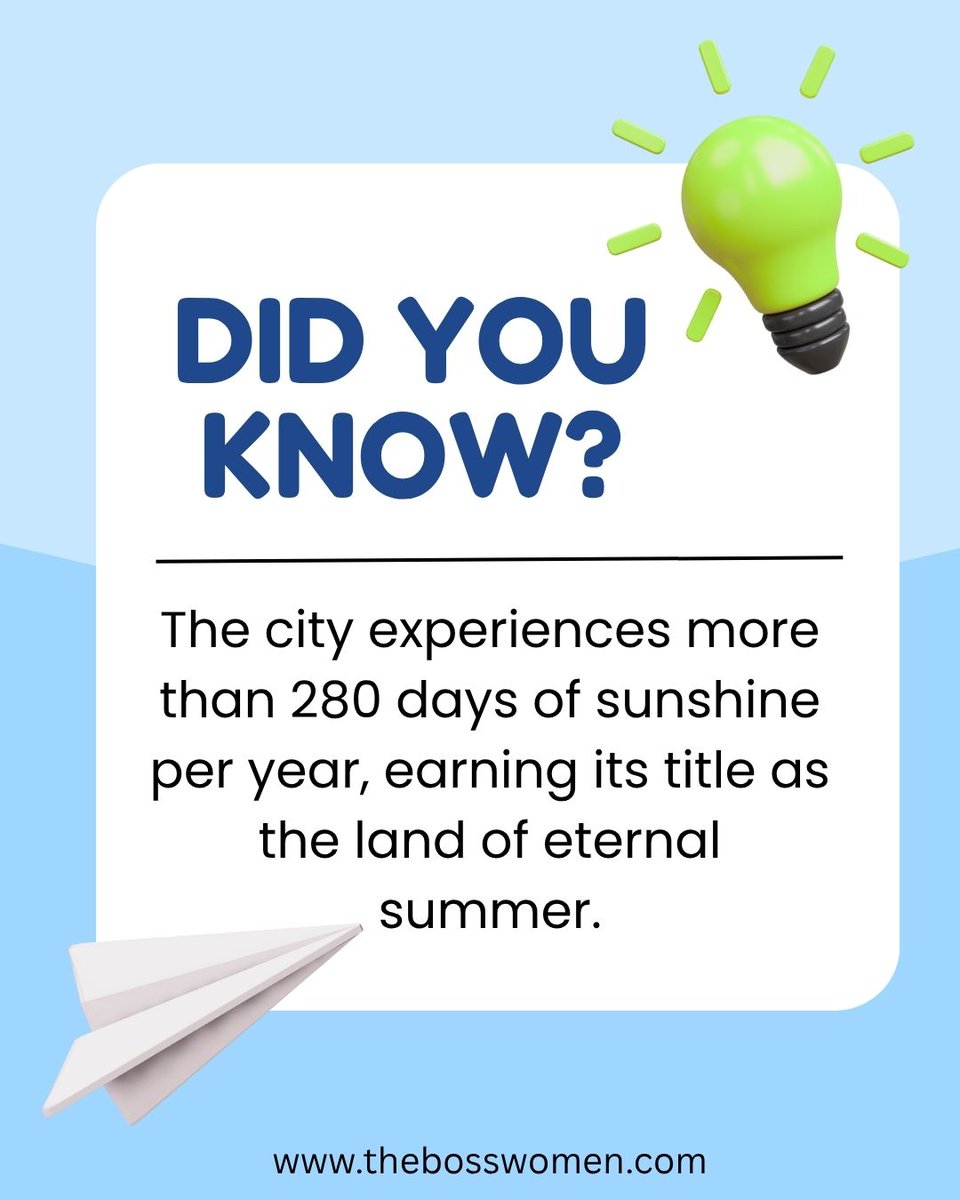 BossWomenMedia_'s tweet photo. Los Angeles is blessed with more than 280 days of sunshine each year, earning its rep as the land of eternal summer. No wonder people flock here for outdoor adventures, beach vibes, and that endless golden glow!

#SunnyLA #EndlessSummer #GoldenState #DidYouKnow #DYK #MindBlown https://t.co/KgbESkJbGz