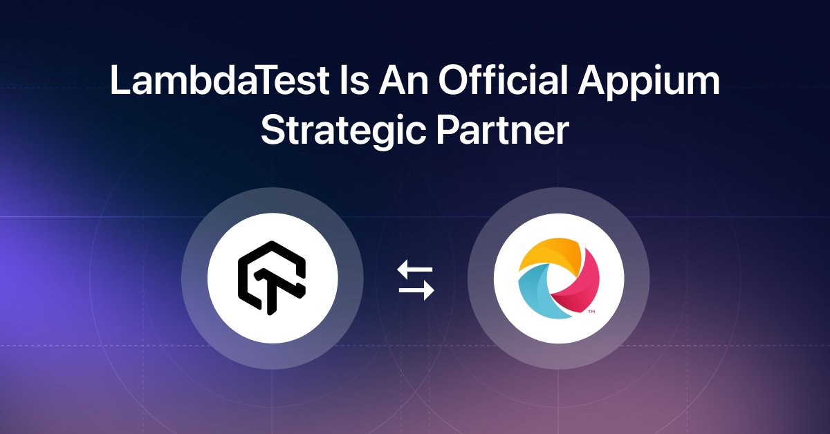 LambdaTest (@lambdatesting) on Twitter photo When the community thrives, we all thrive!❤️
In the spirit of collaboration and growth, we're excited to announce that LambdaTest has become a strategic partner for <a href="/AppiumDevs/">Appium Devs</a> to accelerate mobile #TestAutomation.
Together, we're committed to accelerating mobile test When the community thrives, we all thrive!❤️
In the spirit of collaboration and growth, we're excited to announce that LambdaTest has become a strategic partner for <a href="/AppiumDevs/">Appium Devs</a> to accelerate mobile #TestAutomation.
Together, we're committed to accelerating mobile test