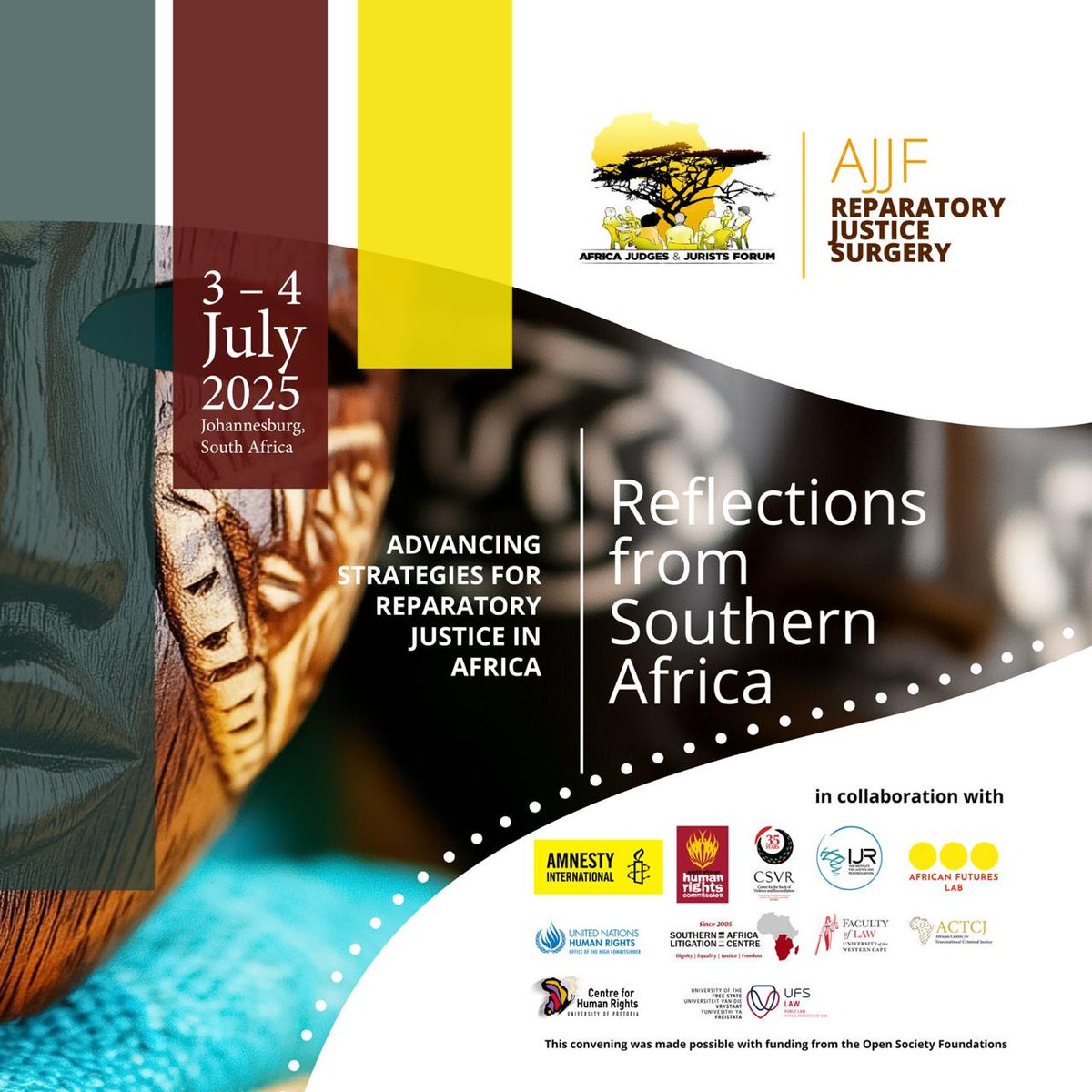 📢 Happening 3–4 July 2025 in Johannesburg, South Africa!
🌍 Join leading voices in law, human rights, and advocacy at the AJJF Reparatory Justice Surgery – Reflections from Southern Africa, as we explore and advance strategies for reparatory justice across Africa.
🤝 In