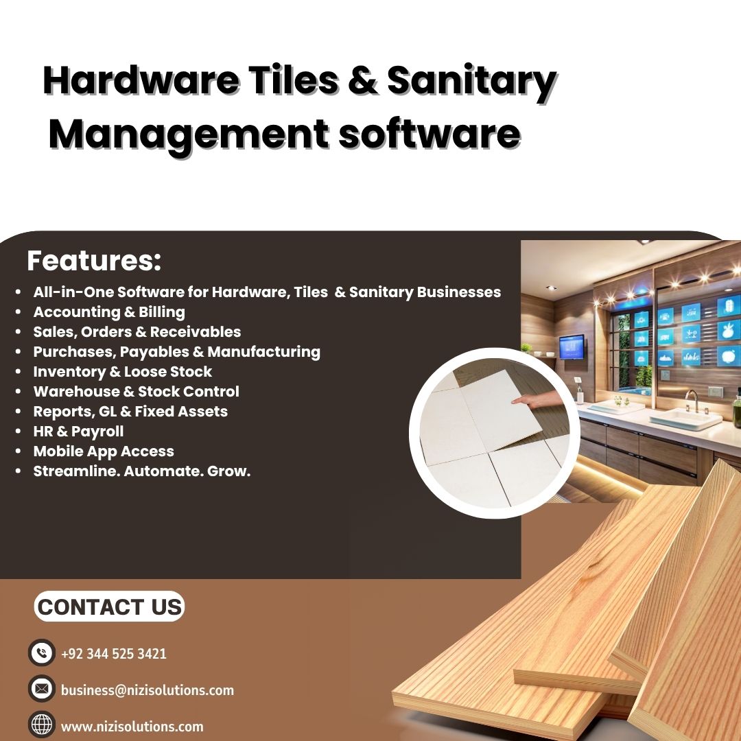 nizisolutions's tweet photo. https://t.co/T4jaTgWdsg
#HardwareTiles #SanitarySolutions #ERPSoftware #ConstructionTech #BuildingMaterials #SmartERP #TileTech #SanitaryInnovation #HardwareERP #ConstructionManagement #TechInConstruction #TileBusiness #SanitaryTech #ERPSolutions #BuildingTech https://t.co/XwFlHD3MOr