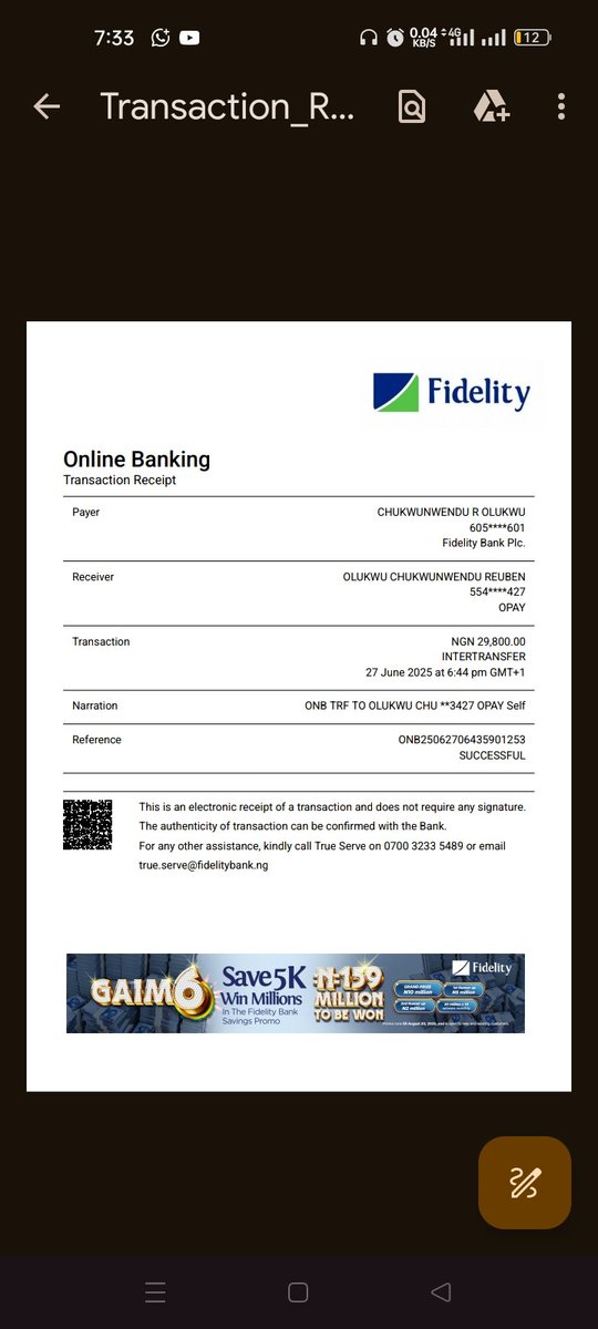 olukwu_c's tweet photo. @fidelitybankplc I never really understand what it means to have a weapon fashion against you until fidelity bank showed me shegay Friday last week @fidelitybankplc @PeterObi @TheSerahIbrahim @cenbank https://t.co/nwJf8aKbPL