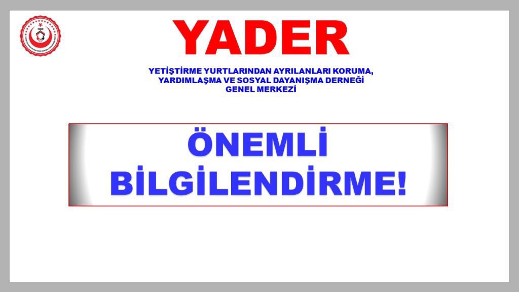 Değerli Kardeşlerim,

Kamu ve Sosyal Hayatınıza Dair Tavsiyelerimiz aşağıdaki linktedir.

𝐌𝐔𝐓𝐋𝐀𝐊𝐀 𝐎𝐊𝐔𝐘𝐔𝐍𝐔𝐙!

Meslek hayatınızda her daim başarılar diliyorum.

Salih ÇETİN
<a href="/YADER_TR/">YADER</a> Genel Başkanı

👇
yader.org.tr/kamu-ve-sosyal…