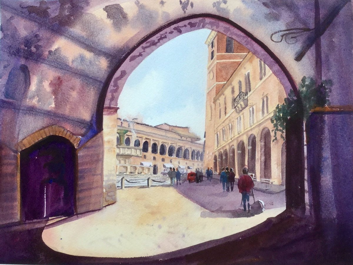 Carol Davidson (@purpleartist44) on Twitter photo <a href="/DailyPicTheme2/">Daily Picture Theme</a> the deep #shadow under the arch! “into the Light,Fabriano” Half sheet watercolour <a href="/DailyPicTheme2/">Daily Picture Theme</a> the deep #shadow under the arch! “into the Light,Fabriano” Half sheet watercolour
