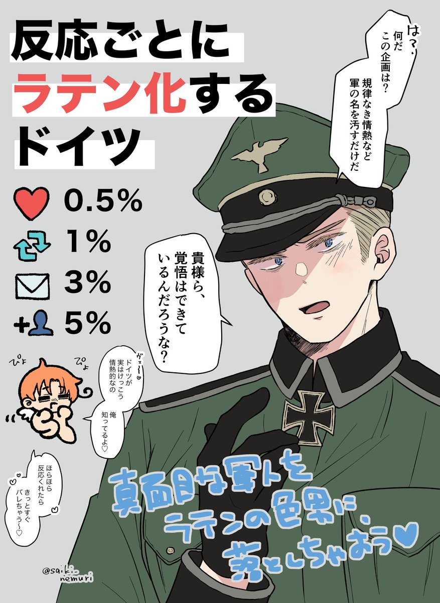 💛反応ごとにラテン化するドイ💛

君の一押しで、ドイが情熱的に変身していくよ！恋に生きる伊達男になれるかな⁉︎