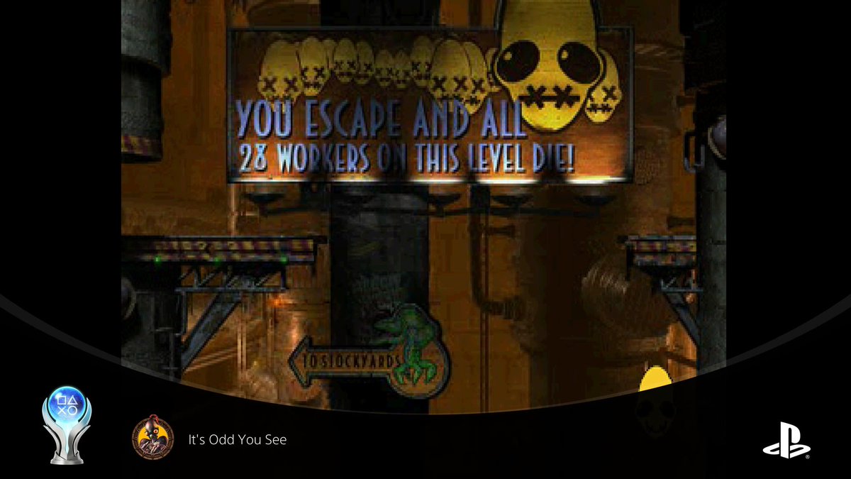 Plat 339, Oddworld Abes Oddysey,  bought this on special ages ago with a hunch they might add trophies. Game still looks and plays amazing, one of my favorites from PS1 era, controls came back to me so naturally #PlayStationTrophy #PS5Share