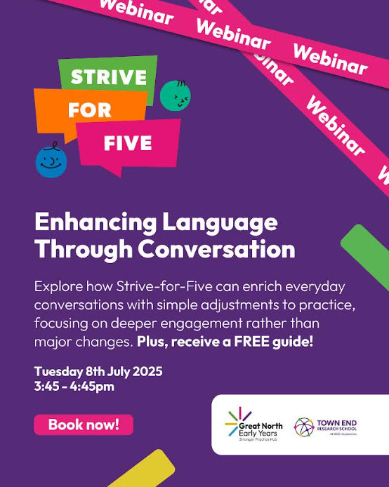 Boost language skills! 🚀 Join Stella Jones, Director of <a href="/TownEndResearch/">Town End Research School</a>, to hear about 'Strive for Five' – a powerful strategy for enhancing language through conversation. Don't miss out! #LanguageLearning #Education #TeacherPD

Book now: bit.ly/44x0PXn