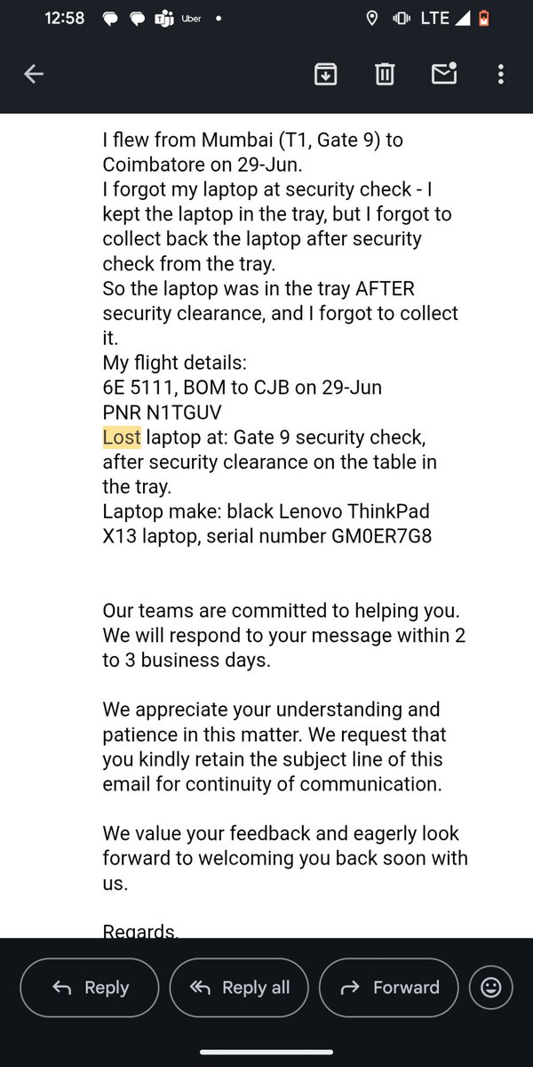 Smitshah2006's tweet photo. @CSMIA_Official Had forgotten my laptop two days back at T1.
Arrived back today at T1, visited the help counter - took 5 minutes to reach the lost &amp; found. Took next 5 min and laptop is in my hands. 
This was superfast, thanks to the person at lost &amp; found! Extremely helpful 🙏🏽 https://t.co/mYedcreEcv