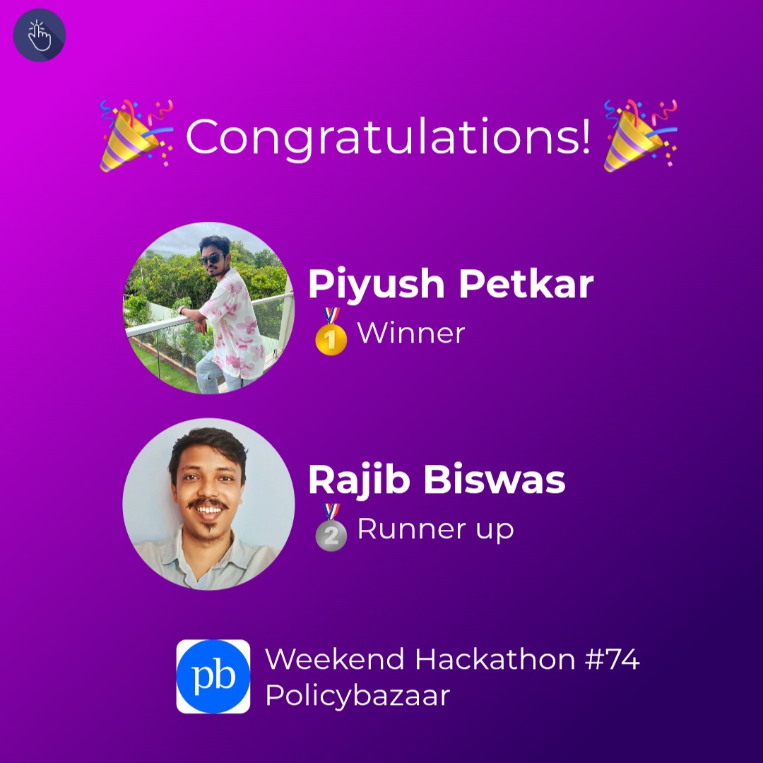 UXHack (@uxhack_co) on Twitter photo ๐ Winners of Weekend Hackathon #74 on <a href="/policybazaar/">Policybazaar</a> challenge are:
๐ฅ <a href="/p3petkar/">Piyush Petkar</a>
๐ฅ <a href="/biswasxrajib/">Rajib Biswas</a>
๐ฅณ Congratulations!
๐๐ป Check out the top solutions at: l.uxhack.co/oq0rfk
#policybazaar #uxhack #design #productredesign #hackathon #uiredesign ๐ Winners of Weekend Hackathon #74 on <a href="/policybazaar/">Policybazaar</a> challenge are:
๐ฅ <a href="/p3petkar/">Piyush Petkar</a>
๐ฅ <a href="/biswasxrajib/">Rajib Biswas</a>
๐ฅณ Congratulations!
๐๐ป Check out the top solutions at: l.uxhack.co/oq0rfk
#policybazaar #uxhack #design #productredesign #hackathon #uiredesign