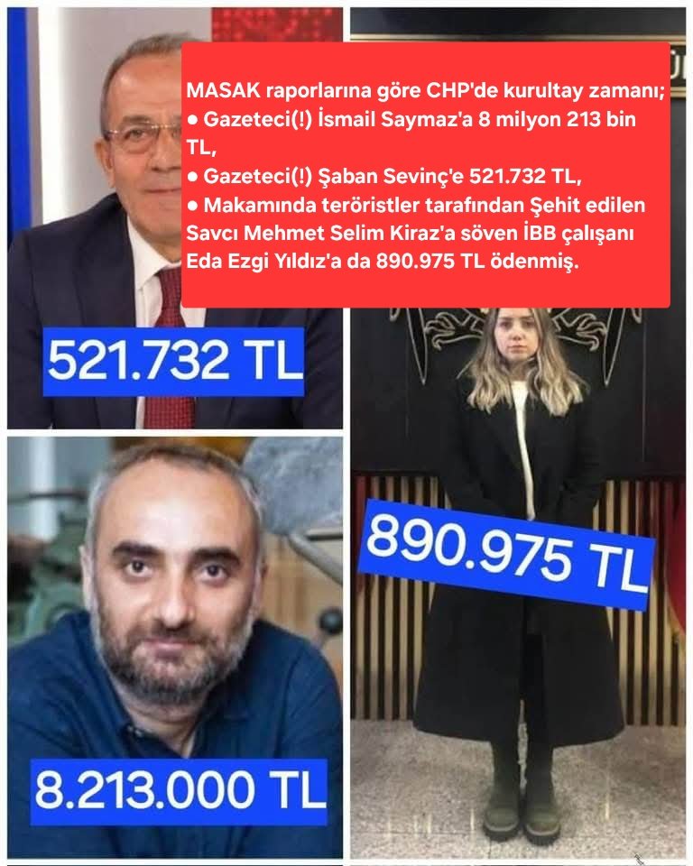 🧅𝘼𝙢𝙖 𝙀𝙧𝙙𝙪𝙫𝙖𝙣 𝙈𝙖𝙣𝙙𝙖 𝙮𝙤𝙜̆𝙪𝙧𝙙𝙪 𝙮𝙞𝙙𝙞𝙞𝙞𝙞

👉𝙐̈𝙡𝙠𝙚𝙢𝙞𝙯𝙚 𝙨𝙖𝙙𝙚𝙘𝙚 𝙯𝙖𝙧𝙖𝙧 𝙫𝙚𝙧𝙚𝙣
✅️ CHP'den hazine yardımı  geri alınmalı.
✅️İş Bankası'na el konulmalı.
✅️Chp hakkında kapatma davası açılmalı.