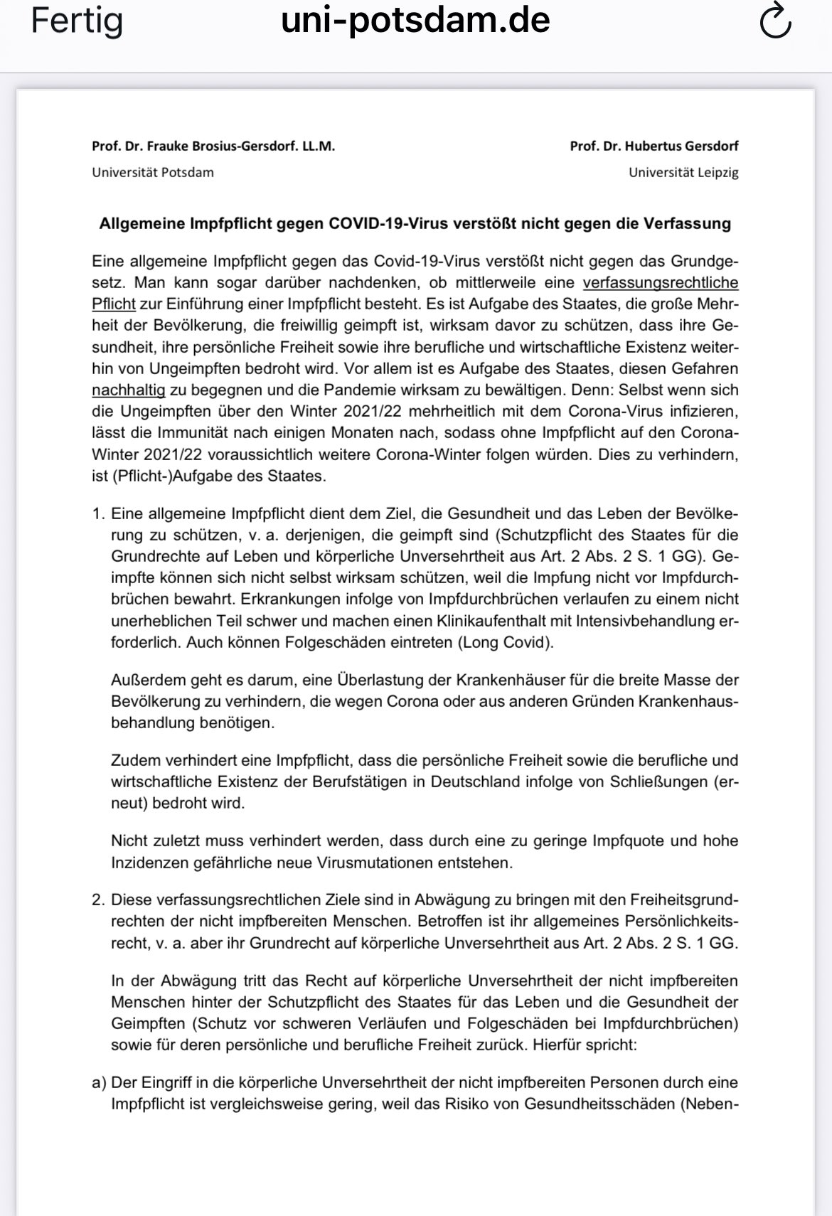 “Es ist Aufgabe des Staates, die große Mehrheit der Bevölkerung, die freiwillig geimpft ist, wirksam...