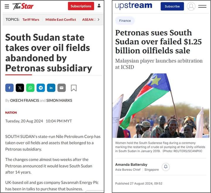 In 2024, Petronas lost oil assets in South Sudan worth between RM5.4 billion and RM17.2 billion - yet barely anyone noticed or cared.

These were not minor stakes. Petronas held major interests in 64 active oil fields producing over 150,000 barrels per day. Assets once valued at