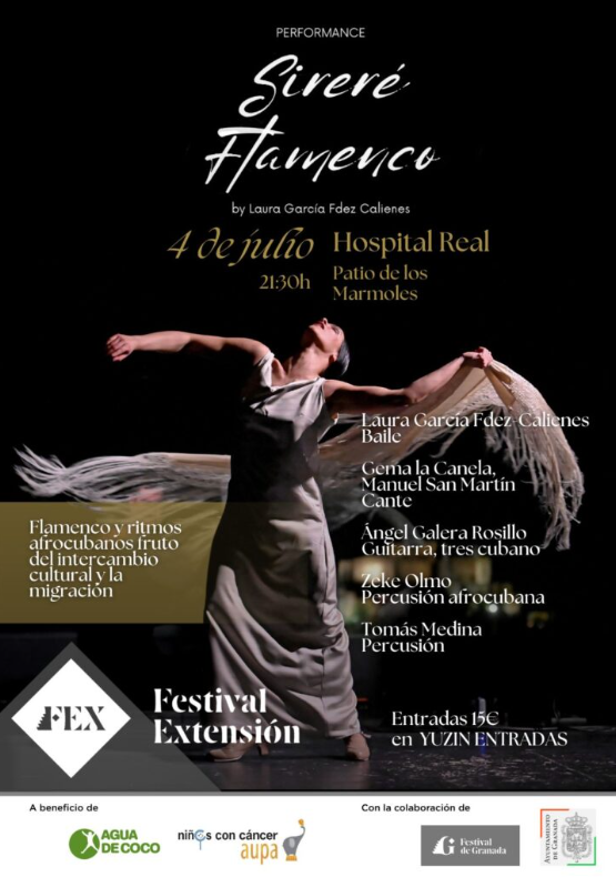 Conciertos solidarios FEX a beneficio de Aúpa , "Sireré Flamenco" by Laura García Fdez Calienes.  4 de Julio del 2025, a las 21.30h, en el Patio de los mármoles del Hospital Real, Granada.  

Ya puedes conseguir tus entradas en:

asociacionaupa.com/producto/sirer…