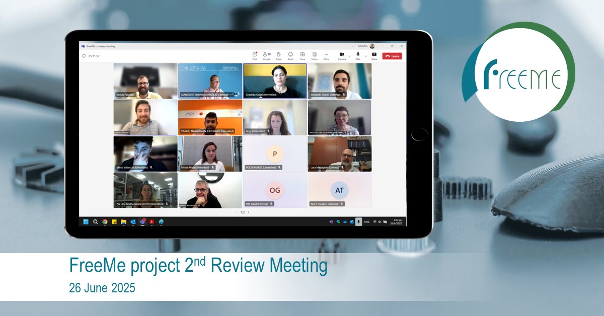 FreeMe project (@freemeprojecteu) on Twitter photo 🎯 <a href="/FreeMeProjectEU/">FreeMe project</a> 2nd #ReviewMeeting
The FreeMe consortium gathered online for our 2nd official Review Meeting.
The partners had the opportunity to present the project's #progress, discuss key #achievements, and outline the next steps as we move closer to our final #goals. 🎯 <a href="/FreeMeProjectEU/">FreeMe project</a> 2nd #ReviewMeeting
The FreeMe consortium gathered online for our 2nd official Review Meeting.
The partners had the opportunity to present the project's #progress, discuss key #achievements, and outline the next steps as we move closer to our final #goals.