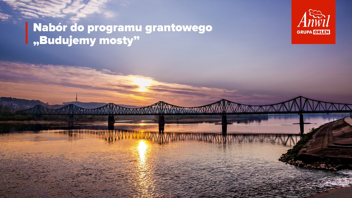 Rusza kolejna edycja programu grantowego „Budujemy mosty” prowadzonego przez Fundację ANWIL. 

Sprawdź szczegóły na 📲 fundacjaanwil.orlen.pl