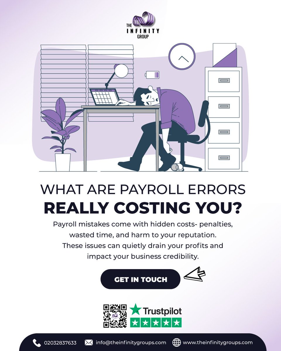 InfinitySolut15's tweet photo. Payroll errors cost more than you think—fines, delays, and reputation damage can hurt your bottom line.
 Protect your business. Get in touch today. https://t.co/5Q3HGMJTCR