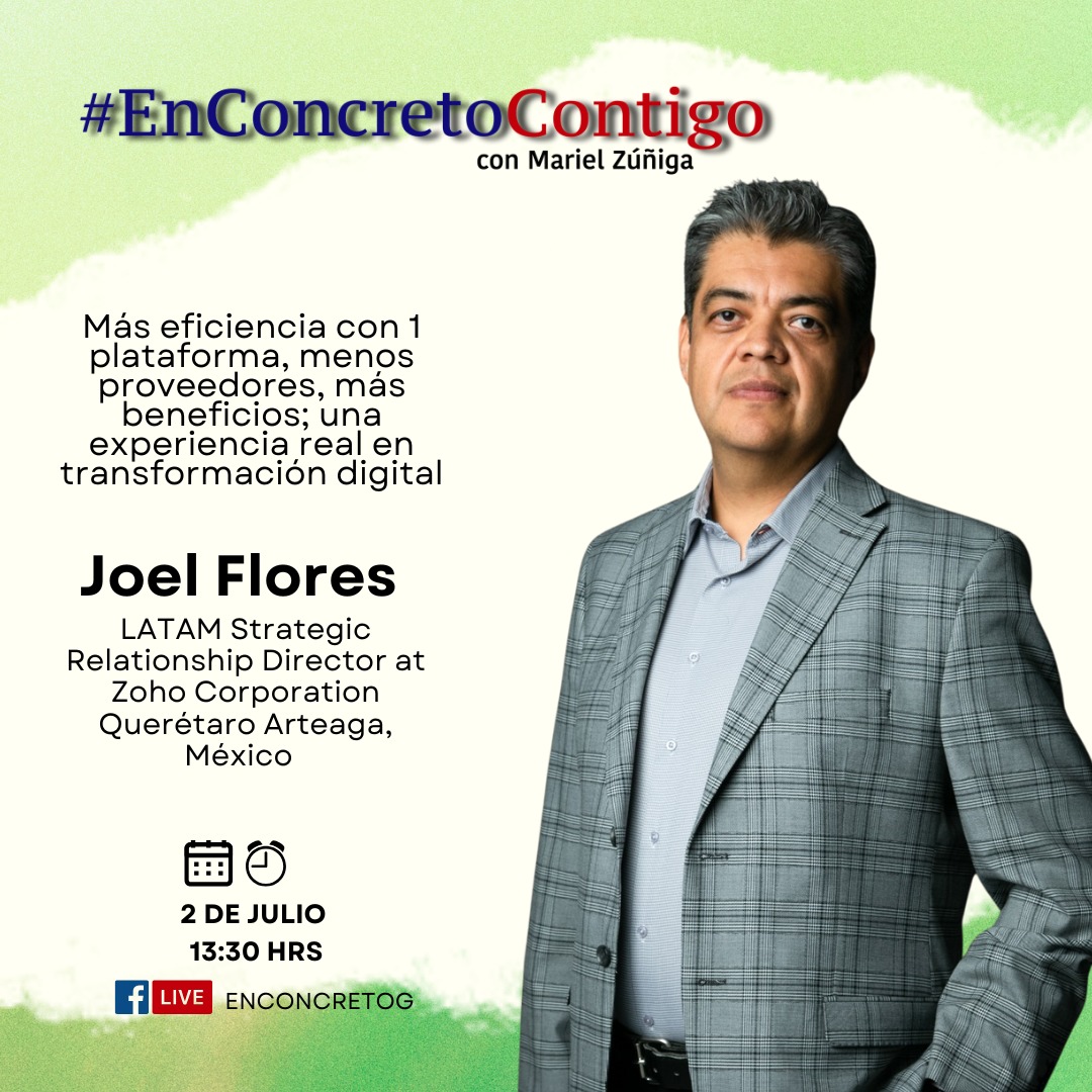 🏢¿Quieres saber cómo la #tecnología está revolucionando las inversiones #inmobiliarias en México?
😉#HOY miércoles 2 de julio a las 13:30 hrs, acompáñanos por #FacebookLive con Joel Flores, LATAM Strategic Relationship Director en <a href="/Zoho_Latam/">Zoho LATAM</a>
¡Conéctate!