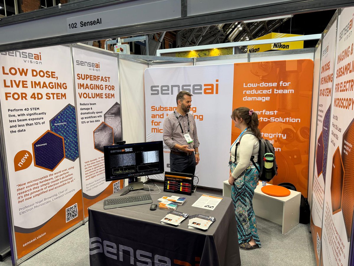 SenseAIUK's tweet image. Day 2 at @RoyalMicroSoc #MMC2025 and it&apos;s a busy one...join our commercial workshop Real-time 4D STEM Imaging 11.15-11.45am and a LIVE demo - 4D STEM Imaging, 4pm - no need to book, just come along to stand 102
#electronmicroscopy #microscopy #imaging #4DSTEM