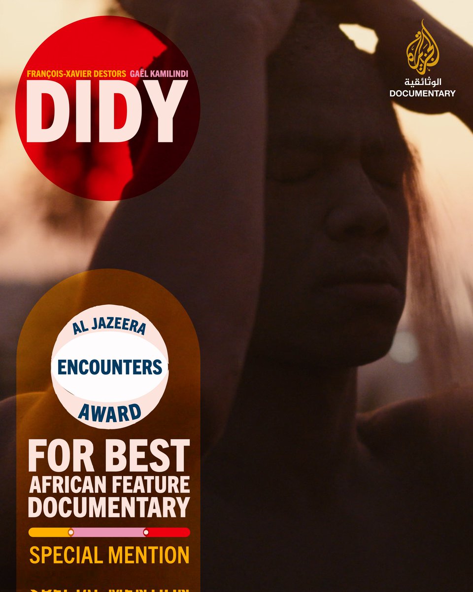 🏅 Special Mention – Didy
🎬 Encounters Al Jazeera Award for Best African Feature Documentary
Directed by Gaël Kamilindi &amp; François-Xavier Destors

A tender, lyrical portrait of love, memory &amp; queer identity, Didy moves with grace and quiet power. 

#Encounters2025