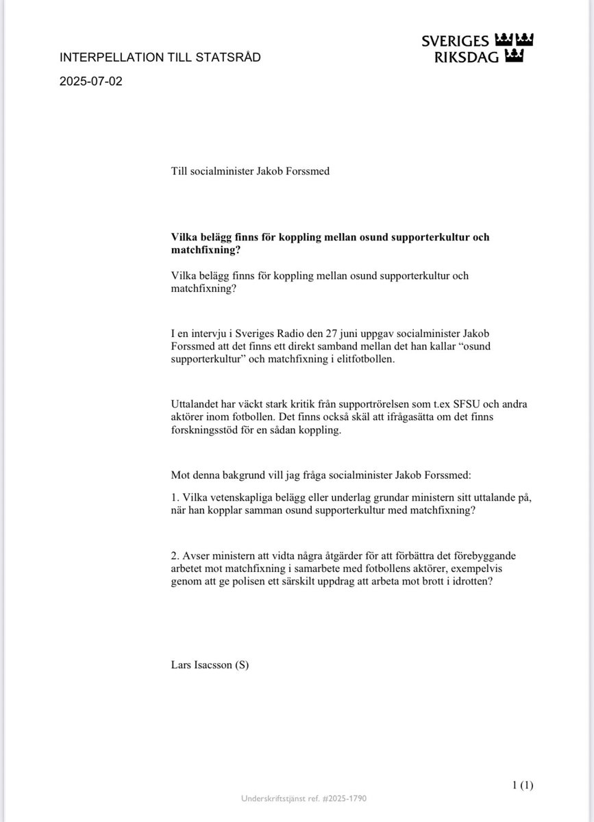 Blir en till debatt om de här frågorna när Riksdagen öppnar igen.