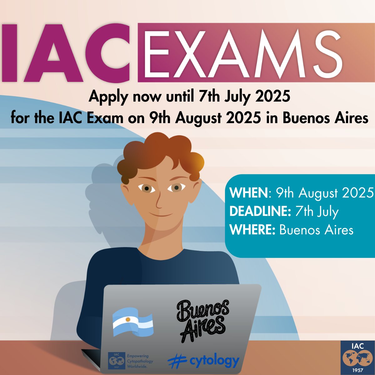 Thinking about taking the #IACexam, apply until 7 July for the IAC exam on 9 August during #SAC_SLACito25. ¿Piensas en presentarte al #IACexam? Inscríbete hasta el 7 de julio para el examen IAC del 9 de agosto cytology-iac.org/iac-examinatio…