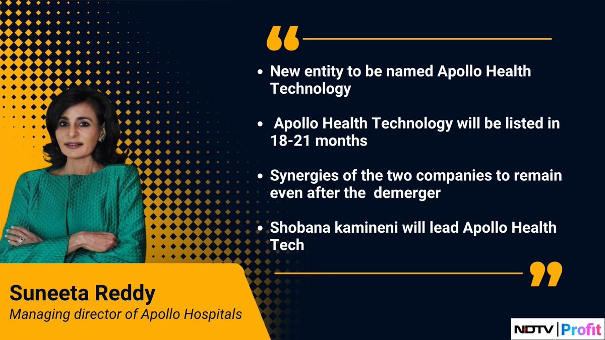 NDTV Profit (@ndtvprofitindia) on Twitter photo <a href="/SuneetaReddy4/">Suneeta Reddy</a> <a href="/TamannaInamdar/">Tamanna Inamdar</a> <a href="/HospitalsApollo/">HospitalsApollo</a> #ApolloHospitals Demerger: Shobana kamineni will lead Apollo Health Technology, the new entity says MD <a href="/SuneetaReddy4/">Suneeta Reddy</a>
For the latest news and updates, visit ndtvprofit.com <a href="/SuneetaReddy4/">Suneeta Reddy</a> <a href="/TamannaInamdar/">Tamanna Inamdar</a> <a href="/HospitalsApollo/">HospitalsApollo</a> #ApolloHospitals Demerger: Shobana kamineni will lead Apollo Health Technology, the new entity says MD <a href="/SuneetaReddy4/">Suneeta Reddy</a>
For the latest news and updates, visit ndtvprofit.com