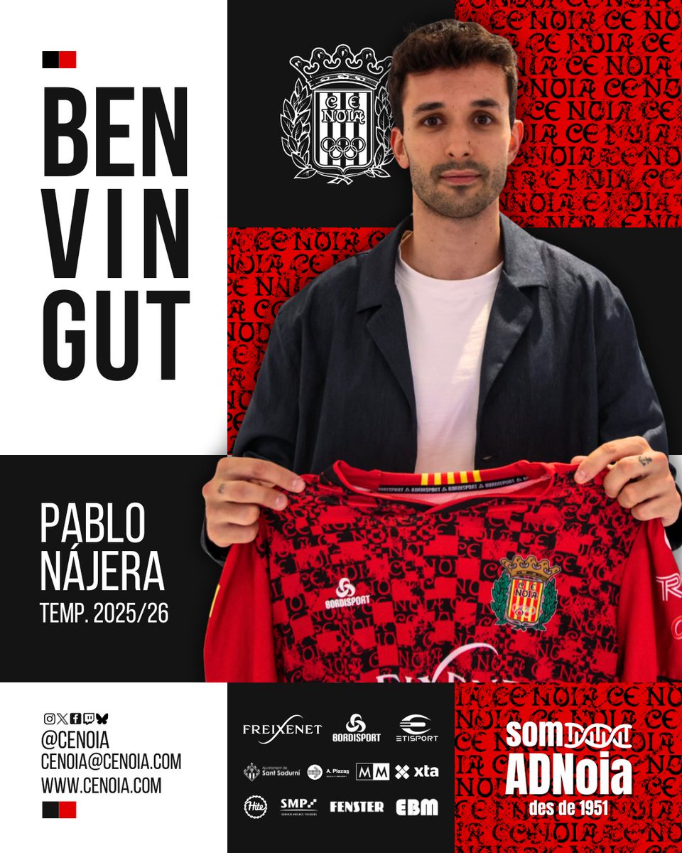 𝗕𝗘𝗡𝗩𝗜𝗡𝗚𝗨𝗧, 𝗣𝗔𝗕𝗟𝗢! 🤝

🔴 Pablo Nájera torna a l’OK Liga com a nou jugador del CE Noia Freixenet

🗨️ “Seria molt bonic seguir amb la línia ascendent, i per què no, poder aixecar algun títol”

🔗 Més: cenoia.com/pablo-najera-n… 

#somADNoia
#SantSadurní