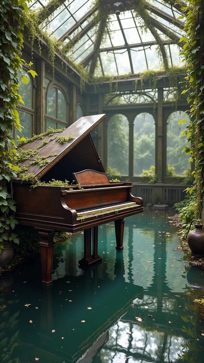 SeedMagine's tweet photo. Lost and lovely: See an antique piano, half-submerged in a forgotten glass conservatory. 🌿🎹 Sunlight dances through broken glass, creating stunning reflections. !
Full prompt in bio!
#AIArt #Midjourney #Photorealistic #ForgottenPiano #DecayCore #ArtPrompt #VisualArt https://t.co/1Ihm7OSmJp