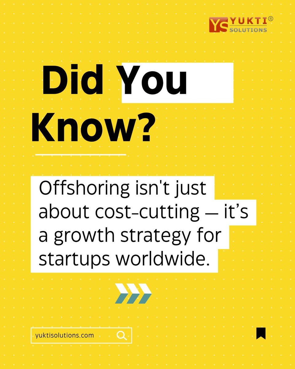 yuktisolutions's tweet image. 💡 Did you know startups that outsource can launch 2x faster and save up to 70%?

Offshore teams = lean, expert, and around-the-clock progress. ⏱️🌍

Let Yukti Solutions help you scale smart.
📩 DM to start.

#Startups #Outsourcing #DevTeam #YuktiSolutions #OffshoreTech