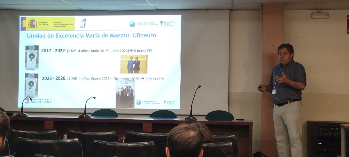 UBneuroscience's tweet image. 👋 Official welcome by Jordi Alberch, Cristina de la Malla, and Cristina Pulido. Great to see so many talented junior researchers ready for a day of science and connections!
#UBneuro