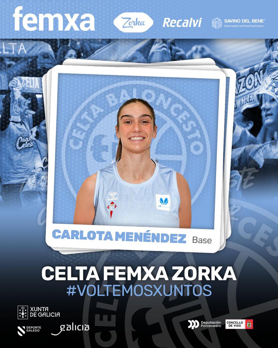 CELTA BALONCESTO (@celtabaloncesto) on Twitter photo FICHAJE | CARLOTA MENÉNDEZ ✍🏻
Dirección y experiencia europea para el timón celeste.
Llega tras ser subcampeona de la <a href="/EuroCupWomen/">EuroCup Women</a> con <a href="/UniFerrol/">Baxi Ferrol</a>.
Base con temple, liderazgo y mucho talento.
¡Bienvenida, <a href="/carlotilla_6/">Carlota</a>! 🩵 #VoltemosXuntos FICHAJE | CARLOTA MENÉNDEZ ✍🏻
Dirección y experiencia europea para el timón celeste.
Llega tras ser subcampeona de la <a href="/EuroCupWomen/">EuroCup Women</a> con <a href="/UniFerrol/">Baxi Ferrol</a>.
Base con temple, liderazgo y mucho talento.
¡Bienvenida, <a href="/carlotilla_6/">Carlota</a>! 🩵 #VoltemosXuntos