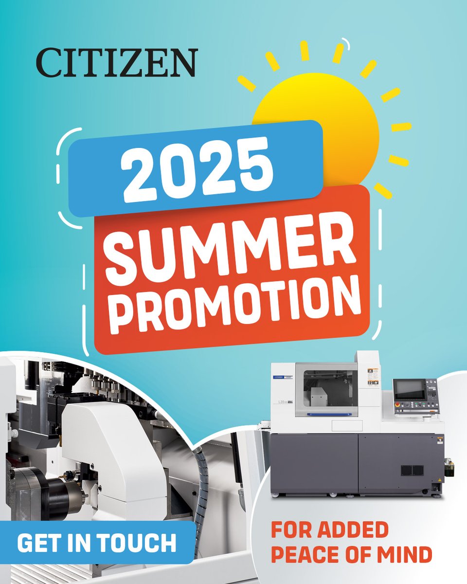 CitizenCNC's tweet image. Are you on the hunt for a new #CitizenCNC machine? 📣
This summer we’ve got some amazing deals in collaboration with our finance team to ensure your operations are running to their maximum. Get in touch today! #UKmfg #CNC #Machinery
ow.ly/U0Wj50WibQu