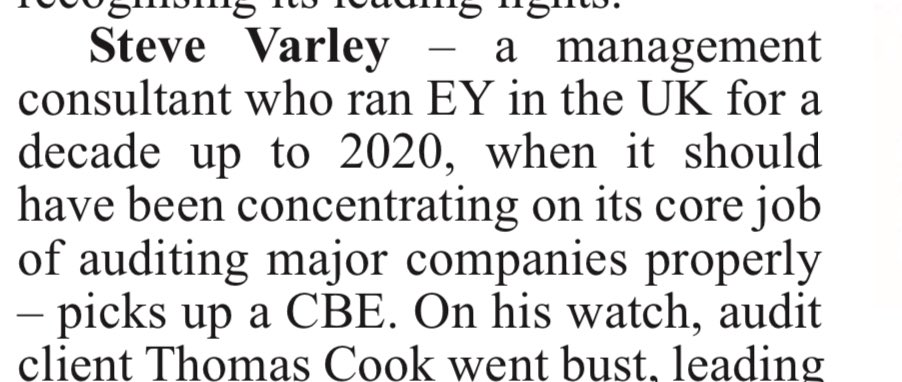 richard brooks (@rbrooks45) on Twitter photo Another well-timed honour. As soon as regulators announce investigation of EY for its auditđź’¤ of the Post Office during the scandal, the man running the firm picks up a CBE. More in <a href="/PrivateEyeNews/">Private Eye Magazine</a>. Another well-timed honour. As soon as regulators announce investigation of EY for its auditđź’¤ of the Post Office during the scandal, the man running the firm picks up a CBE. More in <a href="/PrivateEyeNews/">Private Eye Magazine</a>.